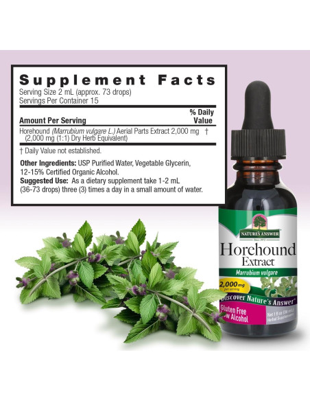 Gotas de Horehound Nature's Answer 30 ml | Soporte Respiratorio Gotas de Horehound Nature's Answer 30 ml | Soporte Respiratorio