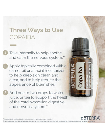 Aceite Esencial de Copaiba doTERRA 15ml - Antioxidante y Calmante Aceite Esencial de Copaiba doTERRA 15ml - Antioxidante y Calmante