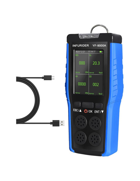 Detector de Gas 4-en-1 INFURIDER 9000A Portátil CO O2 EX H2S Detector de Gas 4-en-1 INFURIDER 9000A Portátil CO O2 EX H2S