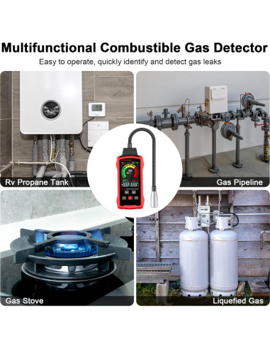 Detector de Gas Natural KeenWise KW-GD18 con Alarmas y Pantalla
