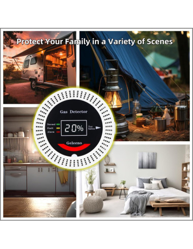 Detector de Gas Propano y Natural Geleeno GG85W-1 con Alarma