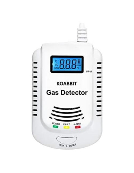 Detector de Gas Natural y Monóxido de Carbono KOABBIT 2 en 1 Detector de Gas Natural y Monóxido de Carbono KOABBIT 2 en 1