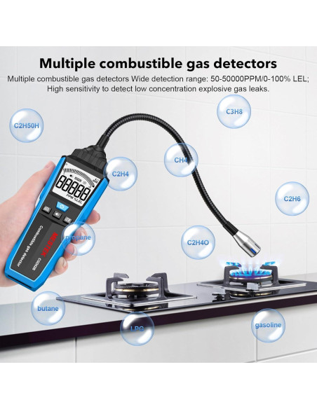 Detector de Fugas de Gas MESTEK CGD02B Recargable 232g Detector de Fugas de Gas MESTEK CGD02B Recargable 232g