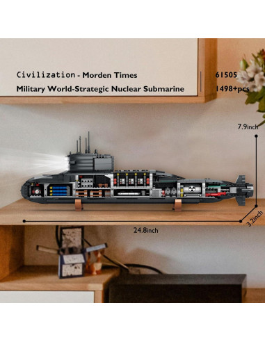 JMBricklayer Submarino Nuclear 61505 con Luces LED 1,54 kg