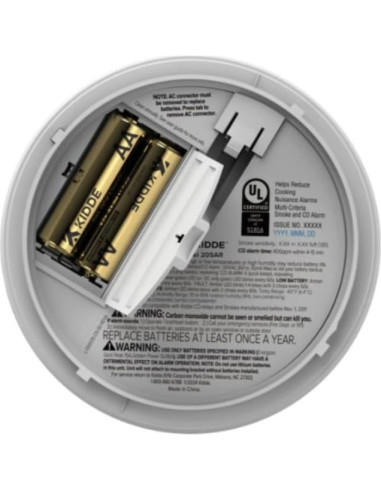 Detector de Humo Kidde 20SAR Con Cable y Batería AA