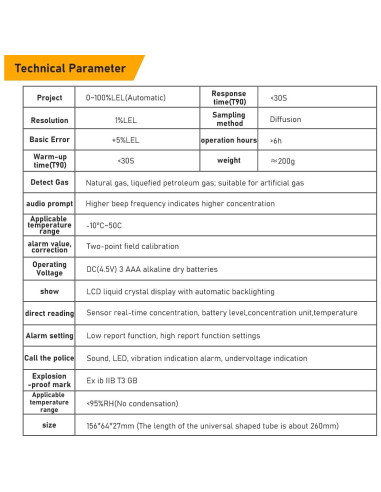 Detector de Fugas de Gas GOYOJO con Pantalla LCD y Alarma