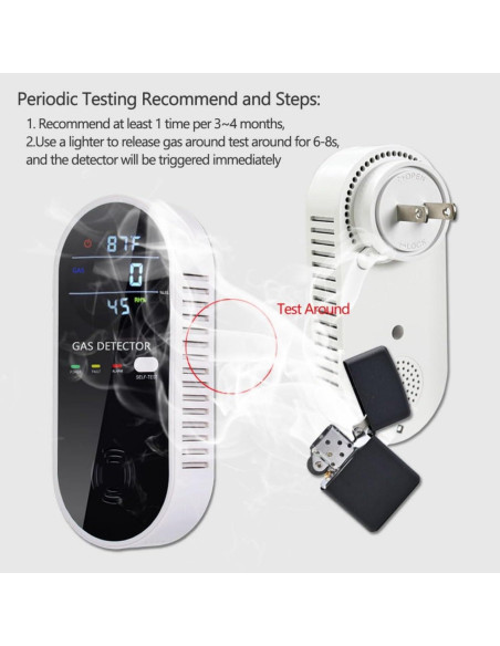 Detector de Gas Natural 3-en-1 CHENGHEM con Pantalla LCD Detector de Gas Natural 3-en-1 CHENGHEM con Pantalla LCD