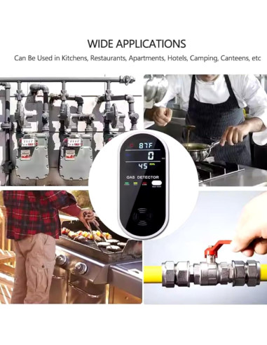 Detector de Gas Natural 3-en-1 Genérico KH107 con LCD