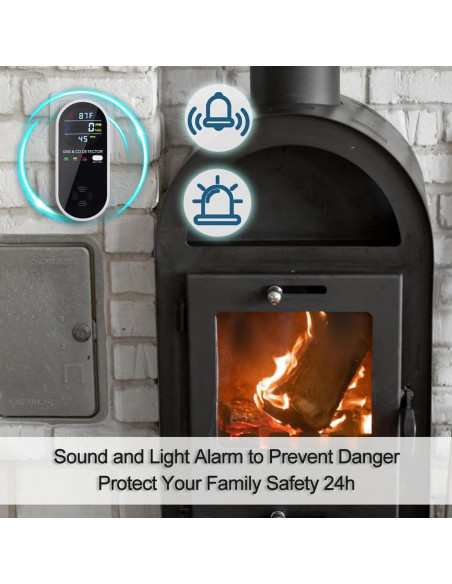 Detector de Gas y Monóxido de Carbono 4-en-1 FLUNGSKY 2 Paquetes Detector de Gas y Monóxido de Carbono 4-en-1 FLUNGSKY 2 Paquetes