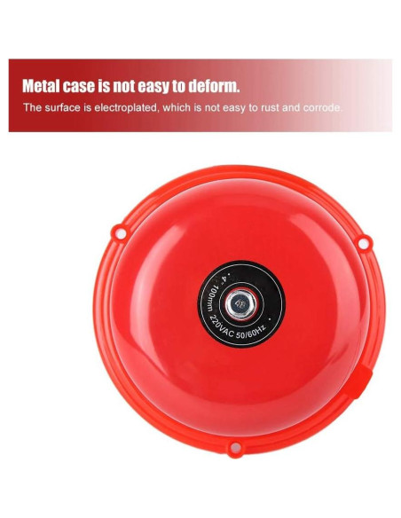 Campana Eléctrica de Alarma de Incendio Sonew 100dB 12V Metal Campana Eléctrica de Alarma de Incendio Sonew 100dB 12V Metal