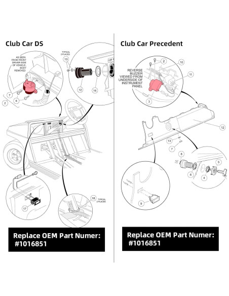 Alarma de retroceso Roykaw para carrito de golf 12-48V 80 dB Alarma de retroceso Roykaw para carrito de golf 12-48V 80 dB