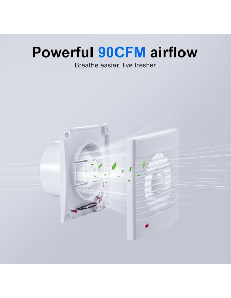 Ventilador de Escape de Pared GROWNEER 4" 15W IP44 Blanco Ventilador de Escape de Pared GROWNEER 4" 15W IP44 Blanco