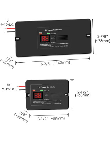 Detector de Gas Propano Digital PANGAEA PRG1000-A 12V Negro
