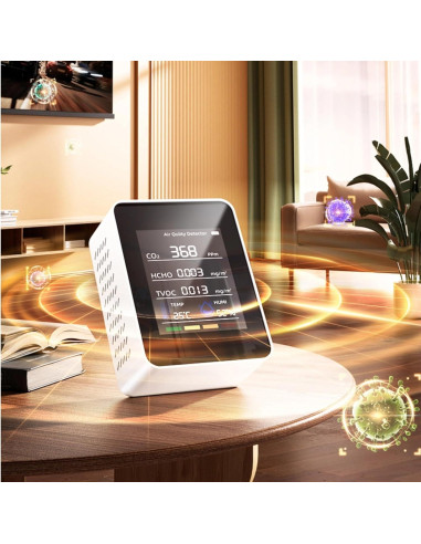 Monitor de Calidad del Aire Walfront 5 en 1 CO2 HCHO TVOC