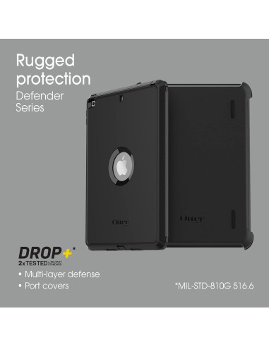Funda OtterBox Defender para iPad 7, 8 y 9 Gen - Negro