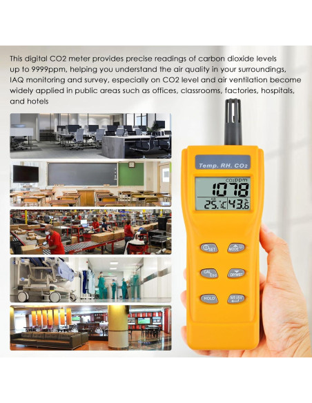 Detector de CO2 Digital TEKCOPLUS COTK-57 con Alarma Detector de CO2 Digital TEKCOPLUS COTK-57 con Alarma