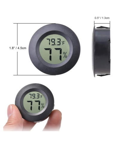 Paquete de 2 Higrómetros Termómetros Digitales Veanic Mini LCD
