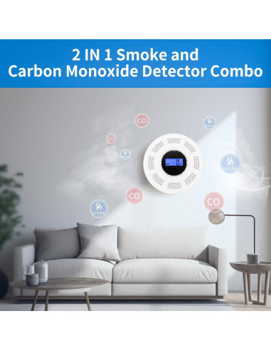 Detector de Humo y Monóxido de Carbono GiiHoo JKD-541COM 2 en 1