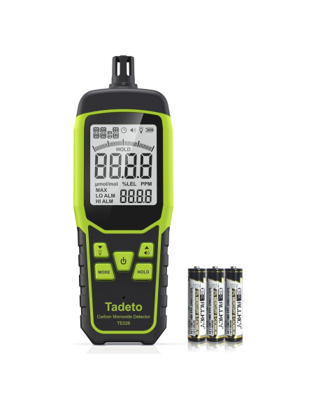 Detector de Monóxido de Carbono Tadeto TE026 Portátil 0-1000PPM Detector de Monóxido de Carbono Tadeto TE026 Portátil 0-1000PPM
