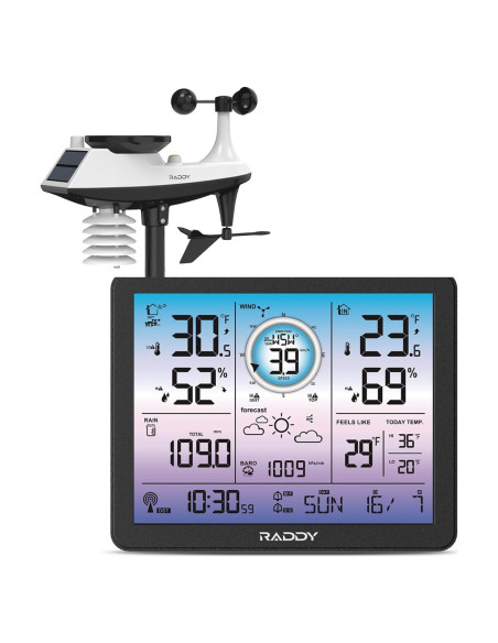 Estación Meteorológica Inalámbrica Raddy VP7 5-en-1 con Pantalla 18.8 cm Estación Meteorológica Inalámbrica Raddy VP7 5-en-1 con Pantalla 18.8 cm