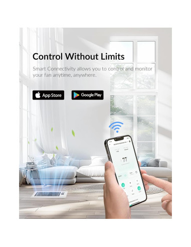 Ventilador Aumentador Howeall 4x12" Blanco Silencioso WiFi