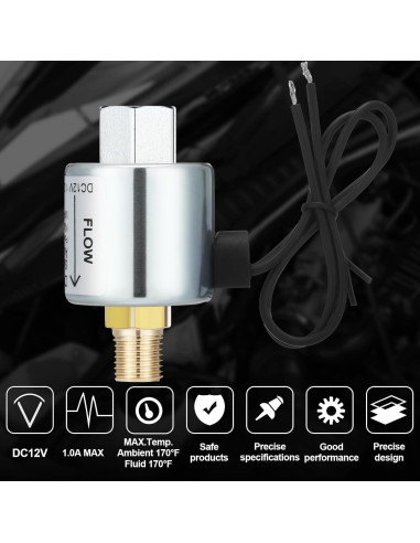 Válvula Solenoide 12V LPG Propano 1/4" NPT Acero Inoxidable