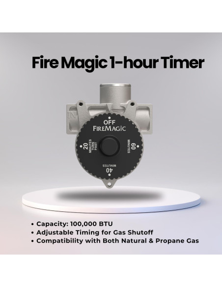 Temporizador de Apagado 1 Hora Fire Magic 100,000 BTU Gas Temporizador de Apagado 1 Hora Fire Magic 100,000 BTU Gas