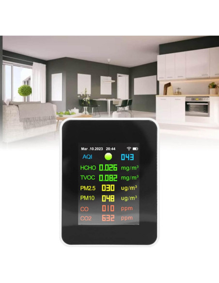 Monitor de Calidad del Aire Sorandy 9 en 1 PM2.5 CO2 HCHO Monitor de Calidad del Aire Sorandy 9 en 1 PM2.5 CO2 HCHO