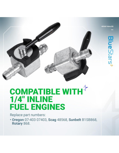 Válvula de Corte de Combustible BlueStars 48568 1/4" para Cortacésped