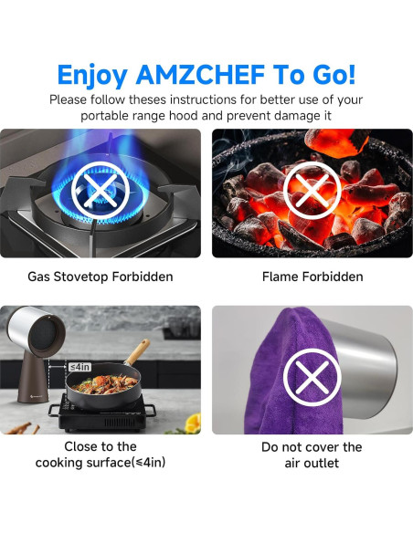 Campana Extractora Portátil AMZCHEF MINI, 3 Velocidades, Bajo Ruido Campana Extractora Portátil AMZCHEF MINI, 3 Velocidades, Bajo Ruido