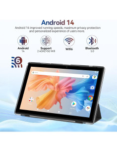 Tableta 2 en 1 RUIQIAI 10.1" Android 14, 8GB+64GB, Wi-Fi 2