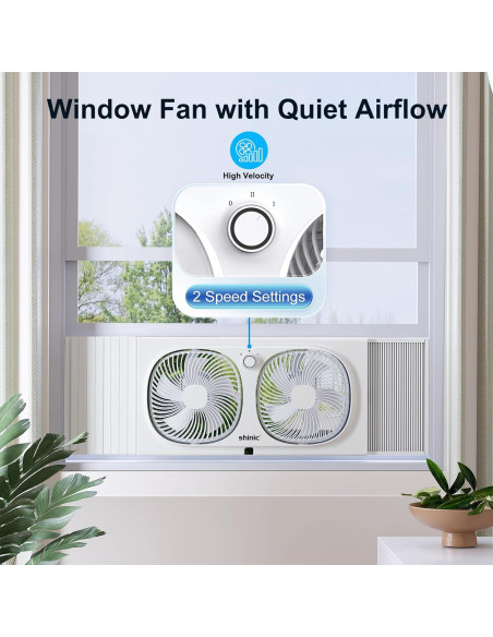 Ventilador de Ventana Doble Shinic WD18-9 70W 22.86cm Beige Ventilador de Ventana Doble Shinic WD18-9 70W 22.86cm Beige