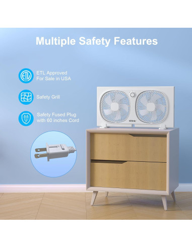Ventilador de Ventana Doble Shinic WD18-9 70W 22.86cm Beige