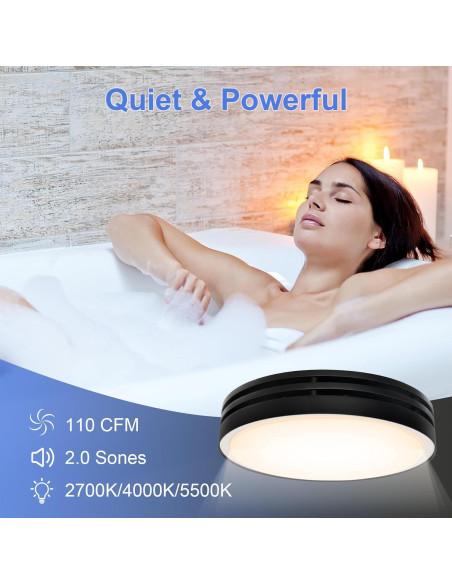 Ventilador de Baño Akicon Redondo con Luz LED 1000lm 31W Ventilador de Baño Akicon Redondo con Luz LED 1000lm 31W