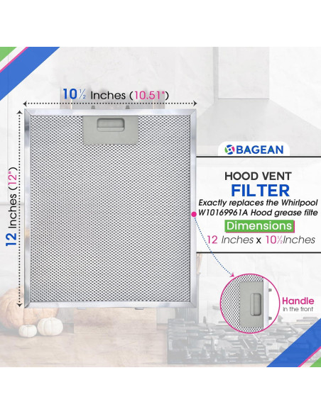 Filtro de Reemplazo Bagean 30.5 x 26.7 cm para Campana Whirlpool Filtro de Reemplazo Bagean 30.5 x 26.7 cm para Campana Whirlpool