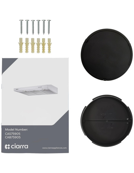 Campana Extractora CIARRA CAB75905 Negra 30" Montaje Bajo Gabinete Campana Extractora CIARRA CAB75905 Negra 30" Montaje Bajo Gabinete