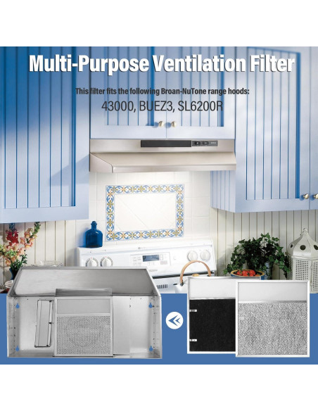 Filtro de Grasa Aluminio BP57 con Lente de Luz Broan-NuTone Filtro de Grasa Aluminio BP57 con Lente de Luz Broan-NuTone