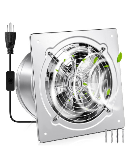 Ventilador de Escape 10" Yaocom 988 CFM Plata para Baño y Cocina Ventilador de Escape 10" Yaocom 988 CFM Plata para Baño y Cocina