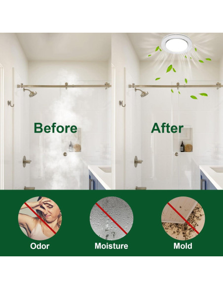 Ventilador de Baño Akicon AK1390 con Luz LED 15W y 90 CFM Ventilador de Baño Akicon AK1390 con Luz LED 15W y 90 CFM