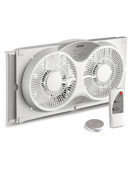Ventilador de Ventana Doble Reversible Shinic 9" Blanco ETL Ventilador de Ventana Doble Reversible Shinic 9" Blanco ETL