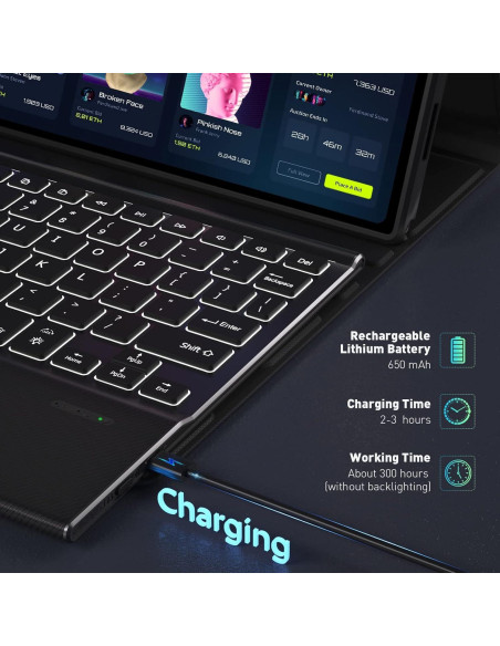 Funda Teclado Bluetooth DoohowCase para Google Pixel Tablet 2023 Funda Teclado Bluetooth DoohowCase para Google Pixel Tablet 2023