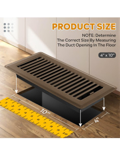 Rejilla de Piso 10x25 cm HQZHQZ - Paquete de 6 Cubiertas de Ventilación 2