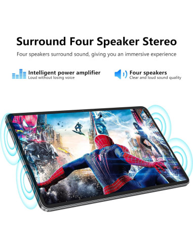 Tableta Naclud 12" Android 13 8GB RAM 256GB Funda Lavanda