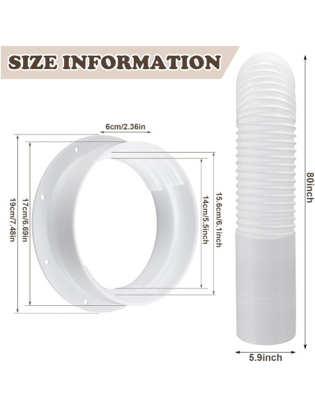 Conector de Ventilación para Aire Acondicionado Portátil Pushglossy 15 cm Conector de Ventilación para Aire Acondicionado Portátil Pushglossy 15 cm