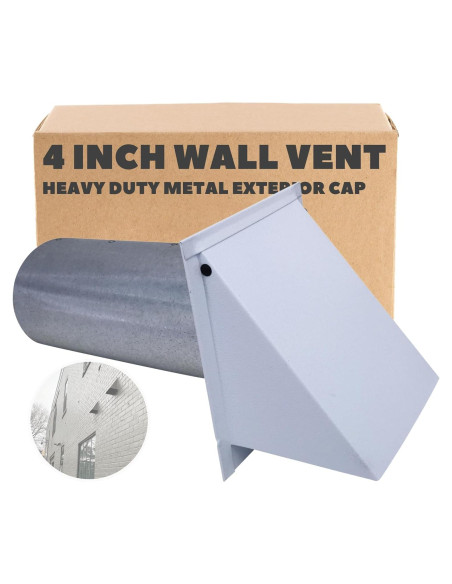 Tapa de Ventilación de Pared 10 cm Vent Works - Acero Blanco Tapa de Ventilación de Pared 10 cm Vent Works - Acero Blanco