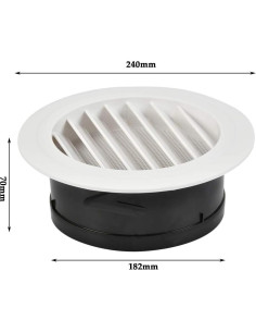 Rejilla de Ventilación Redonda FOCCTS 20.32 cm ABS Blanca 2