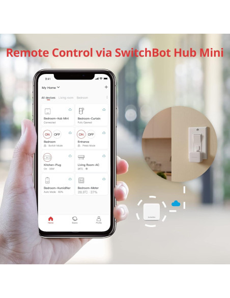 Interruptor Inteligente SwitchBot Bot - Paquete de 3 con Hub Mini Interruptor Inteligente SwitchBot Bot - Paquete de 3 con Hub Mini