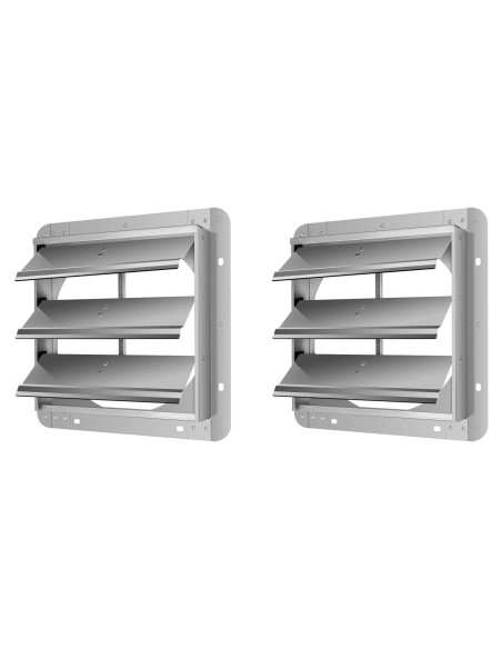 Persiana Automática de Gravedad iPower 18" Aluminio Plata Paquete 2 Persiana Automática de Gravedad iPower 18" Aluminio Plata Paquete 2