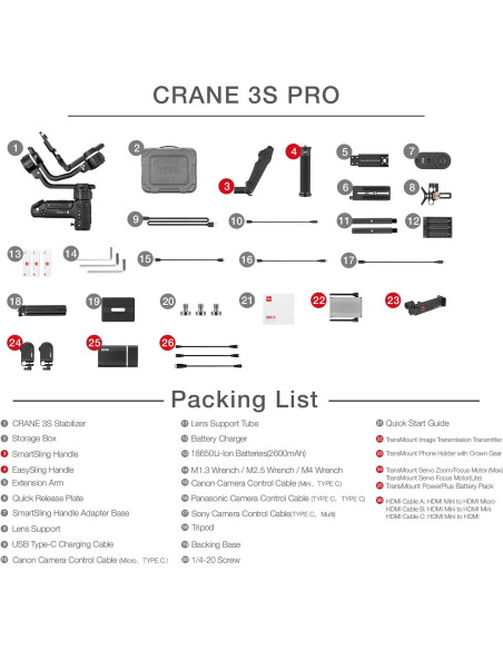 Estabilizador ZHIYUN Crane 3S 6.5kg para DSLR y Videocámaras Estabilizador ZHIYUN Crane 3S 6.5kg para DSLR y Videocámaras