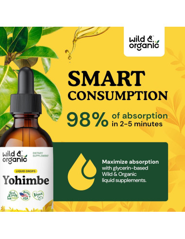 Suplemento de Yohimbe Silvestre y Orgánico 59 ml - Vegano